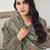 Stylee lifestyle olive muslin embroidered dress material