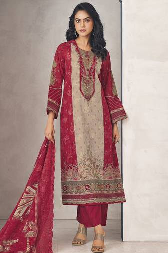 Stylee lifestyle multi lawn cotton embroidered dress material