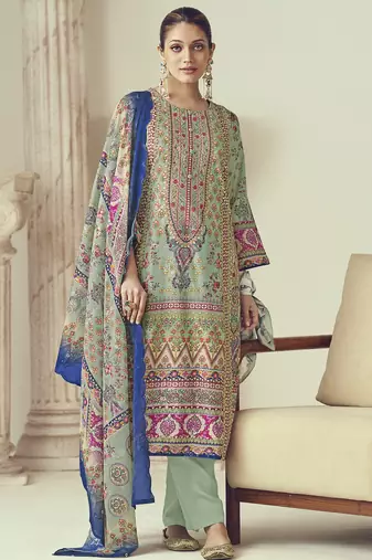 Stylee lifestyle multi lawn cotton embroidered dress material