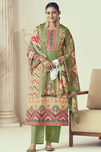Stylee lifestyle multi lawn cotton embroidered dress material