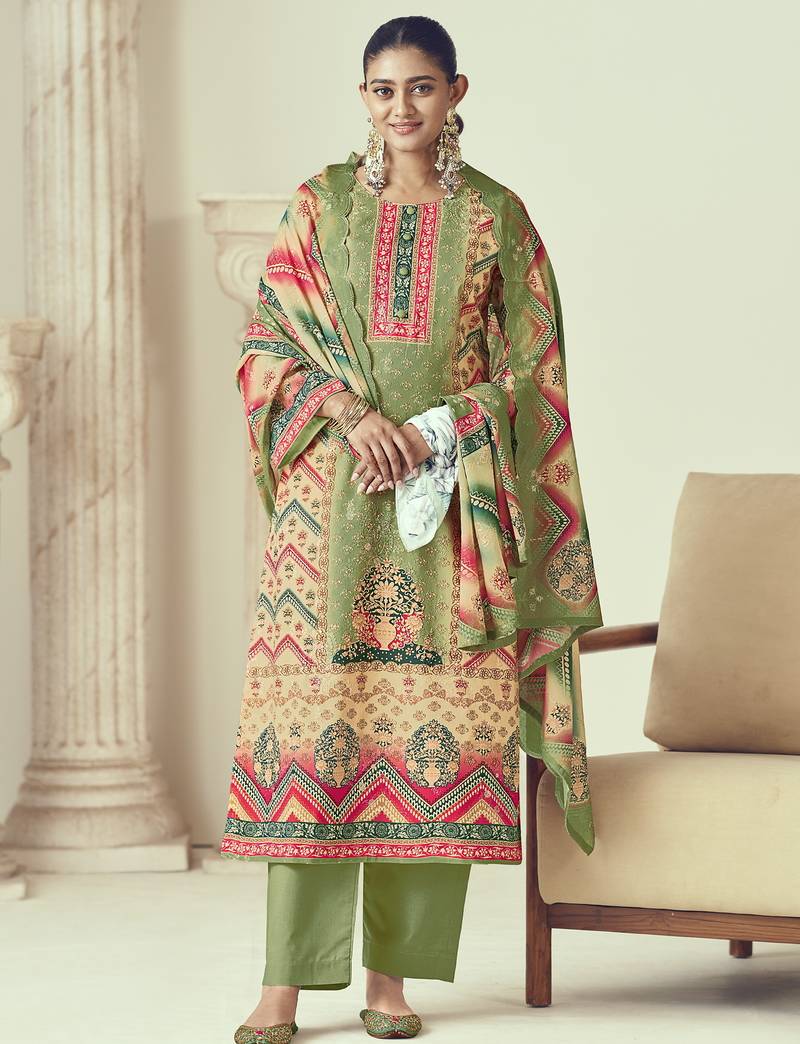 Stylee lifestyle multi lawn cotton embroidered dress material