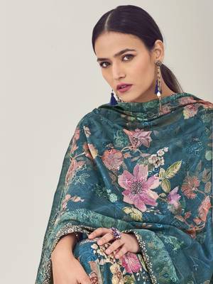 navy blue muslin embroidered dress material 4