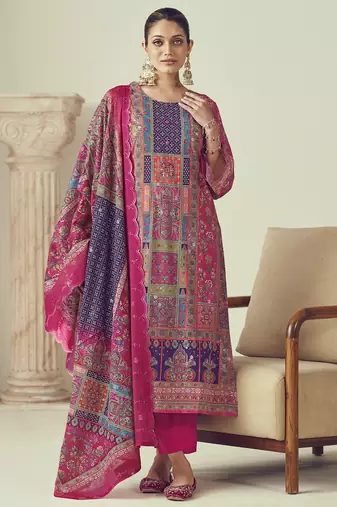 Stylee lifestyle multi lawn cotton embroidered dress material