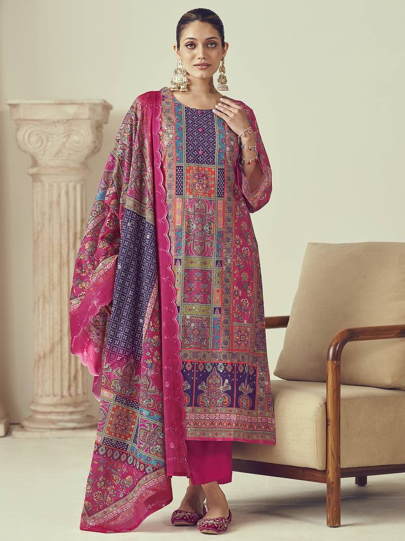 Stylee lifestyle multi lawn cotton embroidered dress material
