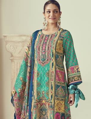 multi lawn cotton embroidered dress material 4