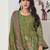 Stylee lifestyle green muslin embroidered dress material