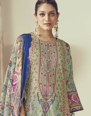 multi lawn cotton embroidered dress material 4