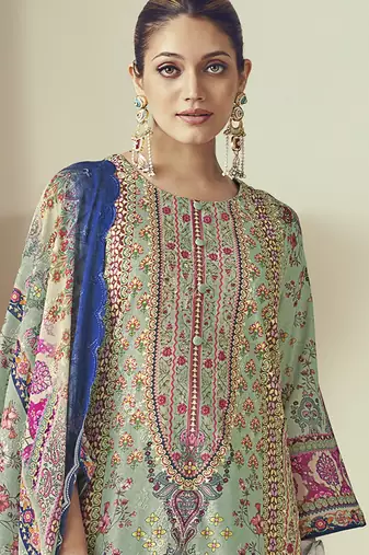 multi lawn cotton embroidered dress material