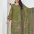 Stylee lifestyle green muslin embroidered dress material