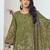 Stylee lifestyle green muslin embroidered dress material