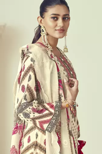 multi lawn cotton embroidered dress material