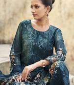 navy blue organza embroidered dress material