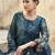 Stylee lifestyle navy blue organza embroidered dress material