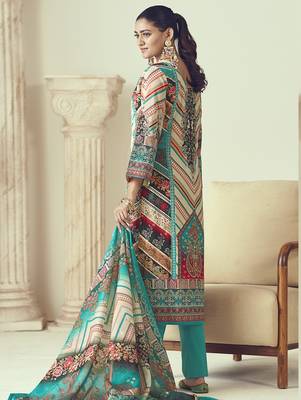 multi lawn cotton embroidered dress material 3