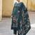Stylee lifestyle navy blue organza embroidered dress material