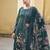 Stylee lifestyle navy blue organza embroidered dress material
