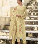 cream organza embroidered dress material