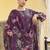 Stylee lifestyle purple organza embroidered dress material