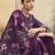 Stylee lifestyle purple organza embroidered dress material