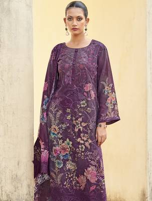 purple organza embroidered dress material 4