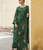 green organza embroidered dress material