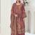 Stylee lifestyle rust muslin embroidered dress material