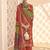Stylee lifestyle rust dola silk jacquard embroidered dress material