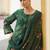Stylee lifestyle green organza embroidered dress material