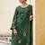 Stylee lifestyle green organza embroidered dress material