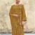Stylee lifestyle mustard organza embroidered dress material