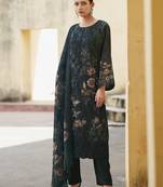 black organza embroidered dress material