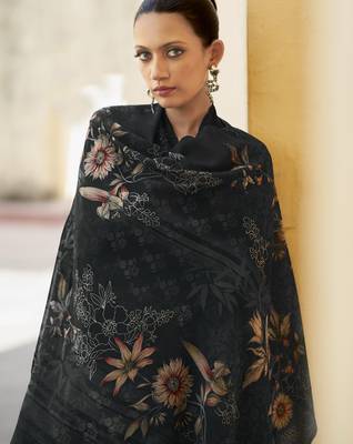 black organza embroidered dress material 2