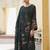 Stylee lifestyle black organza embroidered dress material
