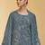 Stylee lifestyle grey organza embroidered dress material