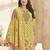 Stylee lifestyle lemon yellow lawn cotton embroidered dress material