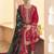 Stylee lifestyle red dola silk jacquard embroidered dress material