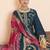 Stylee lifestyle navy blue dola silk jacquard embroidered dress material