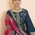 Stylee lifestyle navy blue dola silk jacquard embroidered dress material