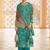 Stylee lifestyle turquoise dola silk jacquard embroidered dress material