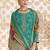Stylee lifestyle turquoise dola silk jacquard embroidered dress material