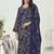 Stylee lifestyle navy blue georgette embroidered dress material