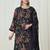 Stylee lifestyle black georgette embroidered dress material