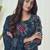 Stylee lifestyle navy blue georgette embroidered dress material