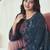 Stylee lifestyle navy blue georgette embroidered dress material