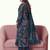 Stylee lifestyle navy blue georgette embroidered dress material