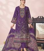 purple lawn cotton embroidered dress material