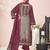 Stylee lifestyle maroon lawn cotton embroidered dress material