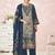 Stylee lifestyle navy blue lawn cotton embroidered dress material