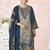 Stylee lifestyle navy blue lawn cotton embroidered dress material