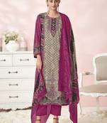 magenta lawn cotton embroidered dress material
